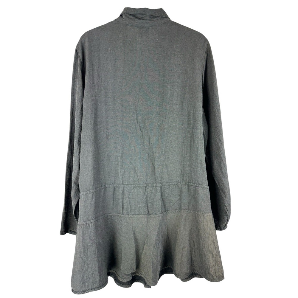 Et Lois Milla Top Womens Sz XL Lagenlook Button Up Minimalist Tunic Jacket - Picture 6 of 8